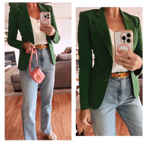 SOLD ❌LORO piana gorgeous poplin stretch green blazer jacket xs - Picture 2 of 10